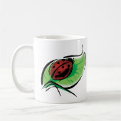 Mug joli coccinelle sur la feuille (Gauche)