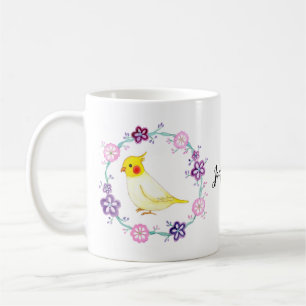 Mug Joli Cockatiel Nom personnalisé Cute Cockatiel Lu