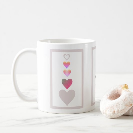 Mug Joli Coeur Mignonne Simple Moderne (Avec donut)