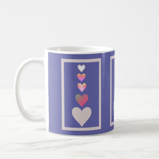 Mug Joli Coeur Périwinkle mignon Simple Moderne (Gauche)