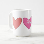 Mug Joli Coeur rose et rose (Devant gauche)