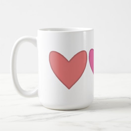 Mug Joli Coeur rose et rose (Gauche)