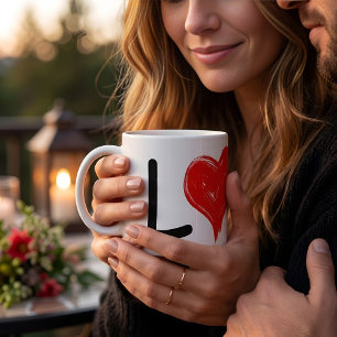 Mug Joli cœur rouge dessin coloré Pour l'amour