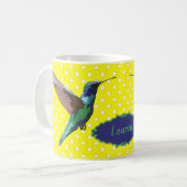 Mug Joli colibri aux Pois jaunes (Devant gauche)
