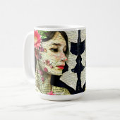 Mug Joli collage d'art féminin (Devant gauche)