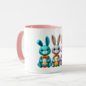 Mug Joli, coloré 3 lapin de Pâques (Devant gauche)