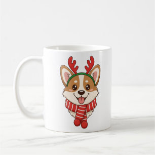 Mug Joli Corgi avec bois de renne Noël