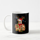 Mug Joli Corgi Reindeer Noël Éclairage Père Noël Noël (Gauche)