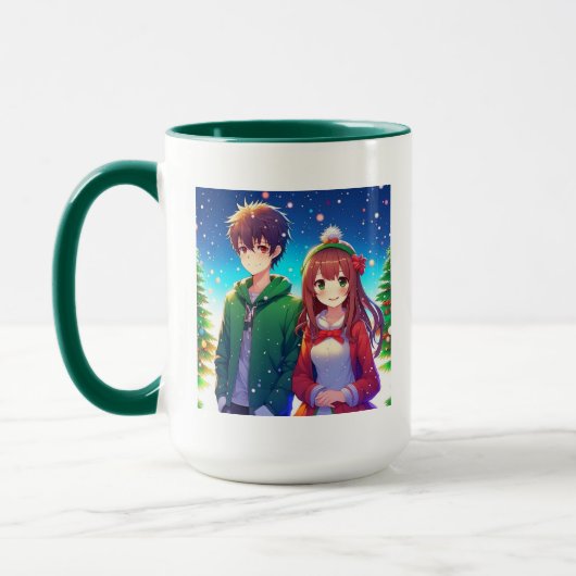 Mug Joli couple d'anime Noël (Gauche)
