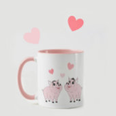 Mug Joli couple de petit cochon rose