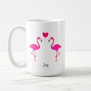 Mug Joli couple flamingo, coeur & calligraphie