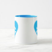 Mug Joli Crâne Bleu dans un Cœur (Centre)