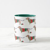 Mug Joli dachshund aquarelle en jumper de noël (Centre)