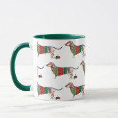 Mug Joli dachshund aquarelle en jumper de noël (Gauche)