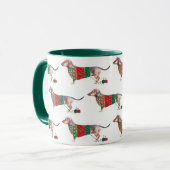 Mug Joli dachshund aquarelle en jumper de noël (Devant gauche)
