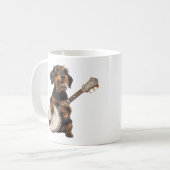 Mug Joli Dachshund Fil-Feu Joue Banjo (Devant gauche)