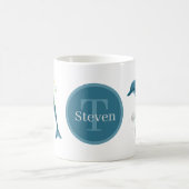 Mug joli dauphin de plage ajouter monogramme (Centre)