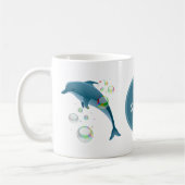 Mug joli dauphin de plage ajouter monogramme (Gauche)