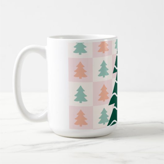 Mug Joli design de Noël d'arbre de Noël. (Gauche)
