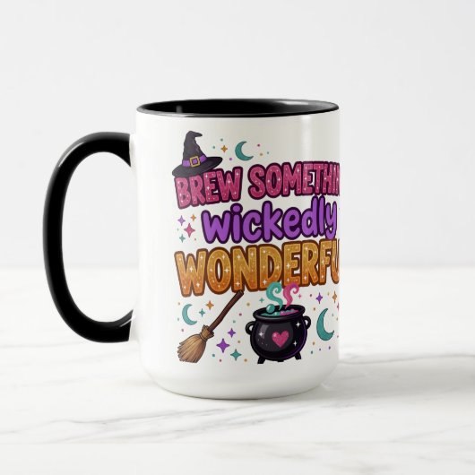 Mug Joli design Halloween avec paillettes (Gauche)