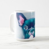 Mug Joli design Turquoise de Bulldog Français Rose (Devant gauche)