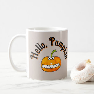 Mug Joli dessin animé citrouille souriante Bonjour Aut