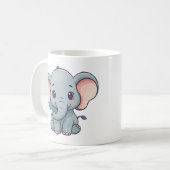 Mug Joli dessin animé design d'éléphant bébé (Devant gauche)