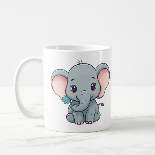 Mug Joli dessin animé design d'éléphant bébé (Gauche)