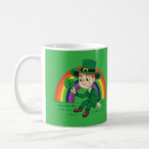 Mug Joli dessin animé leprechaun avec shamrock et arc-