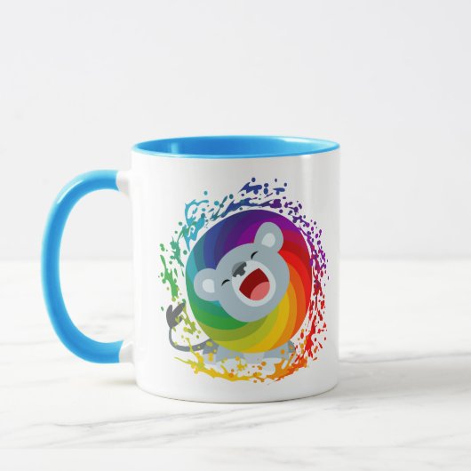 Mug Joli dessin arc-en-ciel Lion blanc (Gauche)