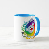 Mug Joli dessin arc-en-ciel Lion blanc (Devant droit)