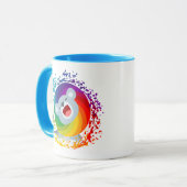 Mug Joli dessin arc-en-ciel Lion blanc (Devant gauche)
