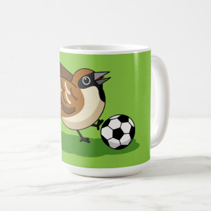 Mug Joli Dessin De Caricature Sparrow Jouer Au Footbal