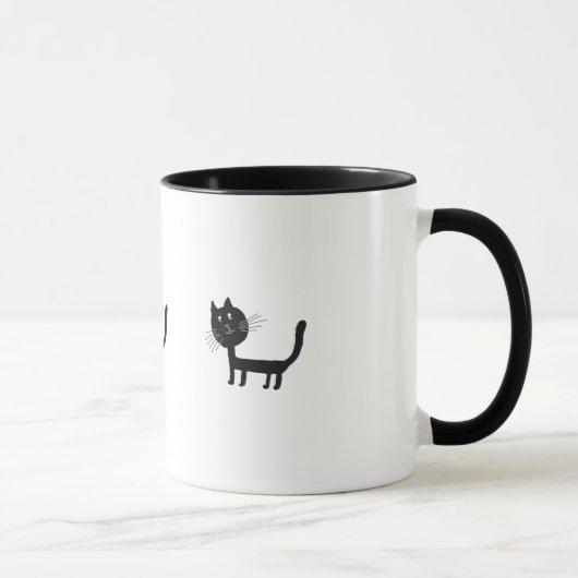 Mug Joli dessin de chat noir (Droite)