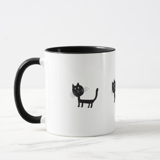 Mug Joli dessin de chat noir (Gauche)
