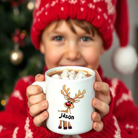 Mug Joli dessin de rennes personnalisés Noël