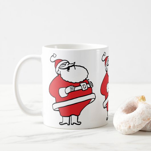 Mug Joli Dessin Jolly Père Noël Rire Ho Ho Ho Ho (Avec donut)