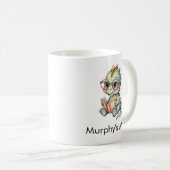 Mug Joli dinosaure lisant un livre | Amateur de livres (Devant droit)