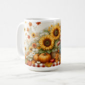 Mug Joli Écarteur avec Citrouilles et Fleurs (Devant gauche)