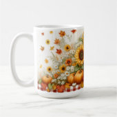 Mug Joli Écarteur avec Citrouilles et Fleurs (Gauche)