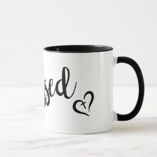 Mug joli écriture de script BLESSED  