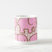 Mug Joli éléphants roses sur Motif rose (Centre)