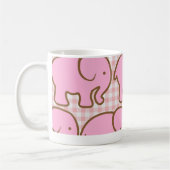 Mug Joli éléphants roses sur Motif rose (Gauche)