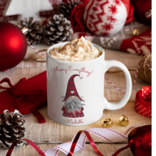 Mug Joli Elfe de Noël Personnalisé de Style Rustique
