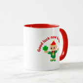 Mug Joli elfe vert tenant un trèfle à trois feuilles (Devant droit)
