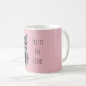 Mug Joli en rose chat gris (Devant droit)