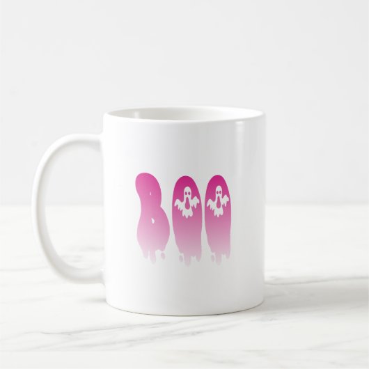 Mug Joli en rose : Votre "Boo" d'Halloween Éffrayant (Gauche)