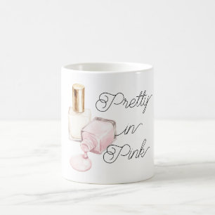 Mug Joli en vernis à ongles blanc rose