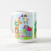 Mug Joli Enfants Jungle Animaux Thème (Devant gauche)