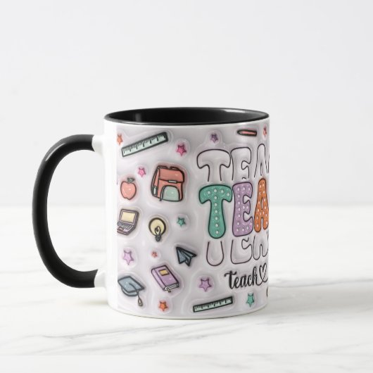 Mug Joli Enseignant Adorable 3D Conception de look gon (Gauche)
